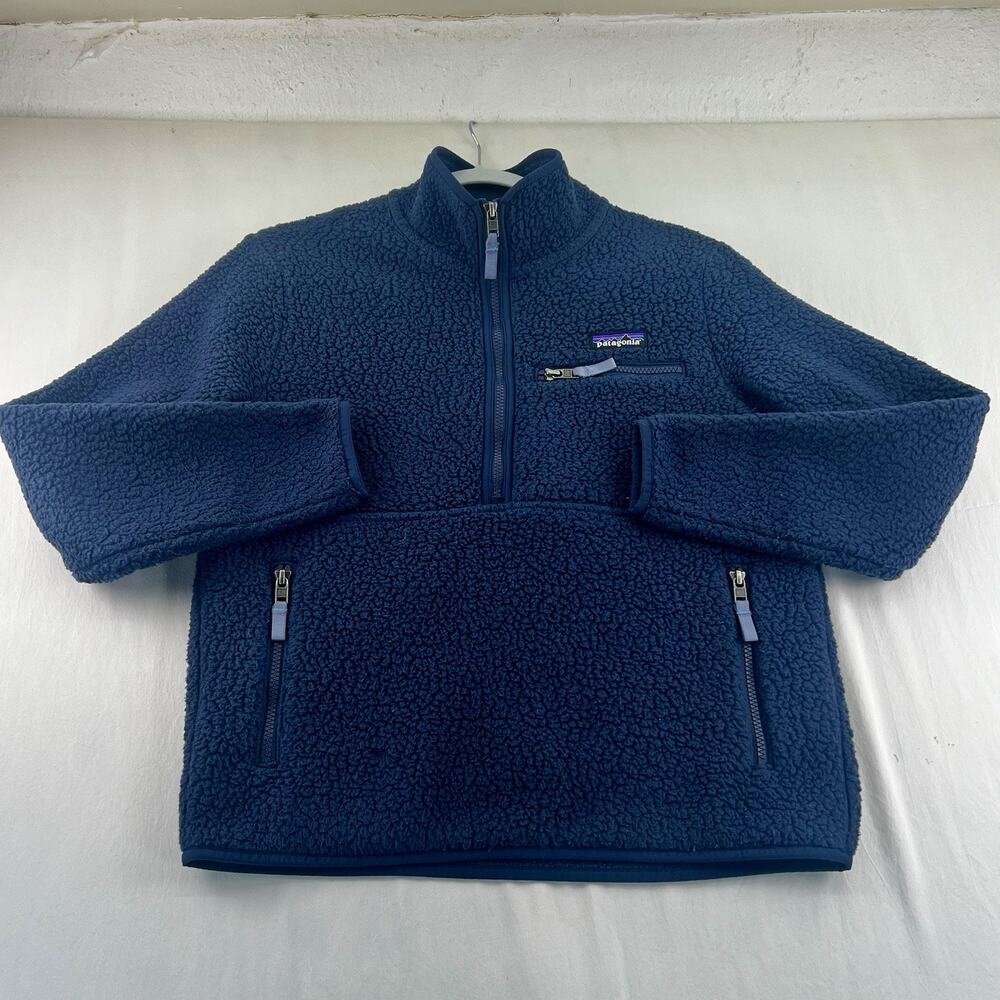 Patagonia Retro Pile Fleece Jacket Women’s Sz S Blue Full Zip Outdoor Hike